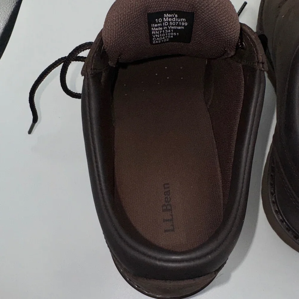 L.L. Bean Stonington Oxford Dress Shoes Round Plain Toe Deepest Brown Men's 10 M